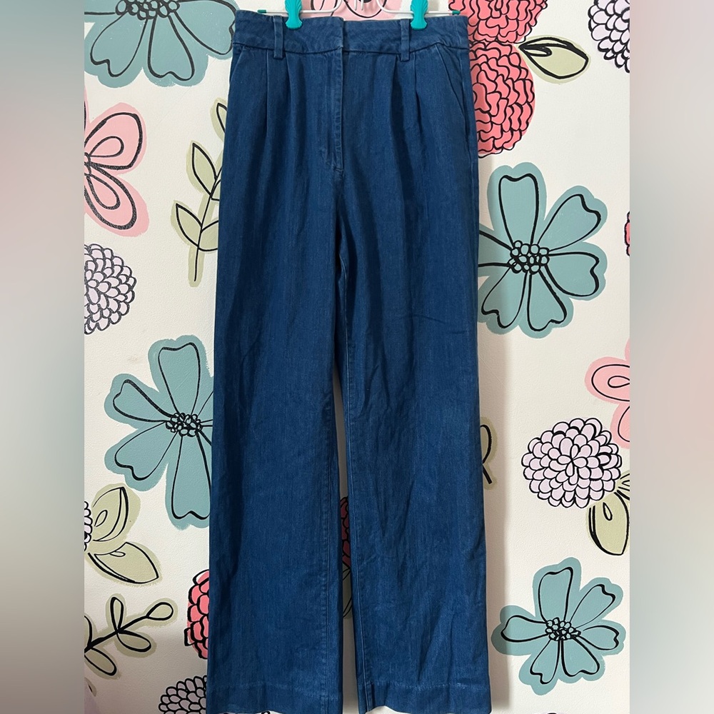 Favorite Daughter Gramercy Pleated Wide Leg Trouser size 8